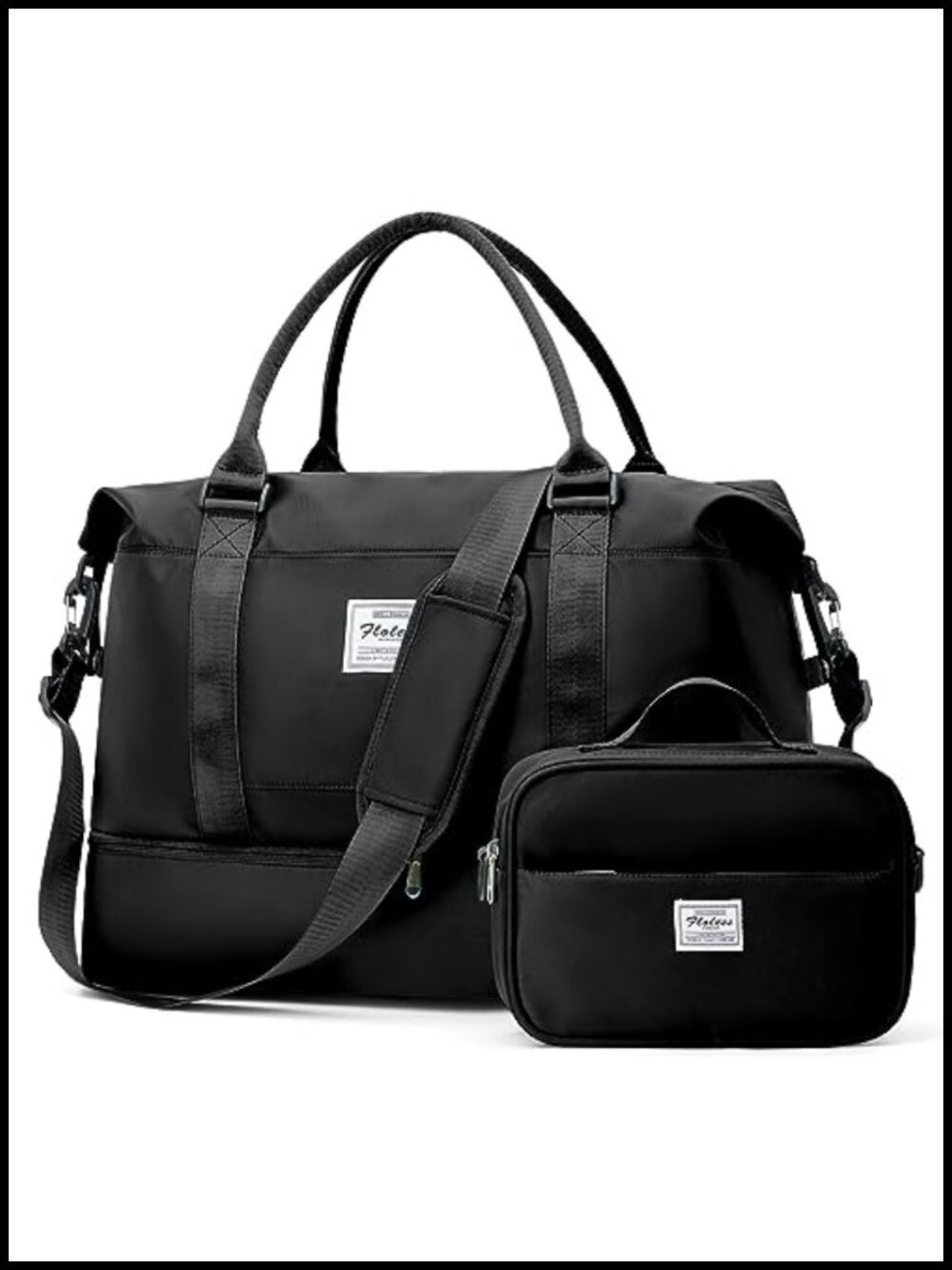 Large Weekender Duffel Travel Bag with Shoe Compartment, Carry on Overnight Bag